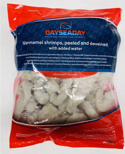 Vannamei Prawns 26/30 – 1kg, Peeled & Deveined